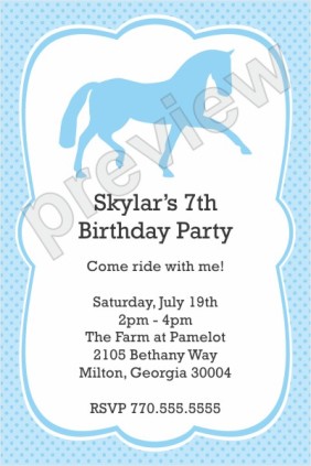 horse birthday party invitations
